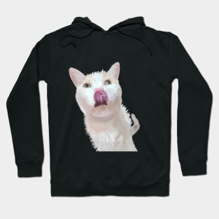 White Kitty Art Hoodie